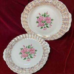 2 -Pieces. Vintage Serving Plates. Sebring Pottery Co.  pattern “China Bouquet”